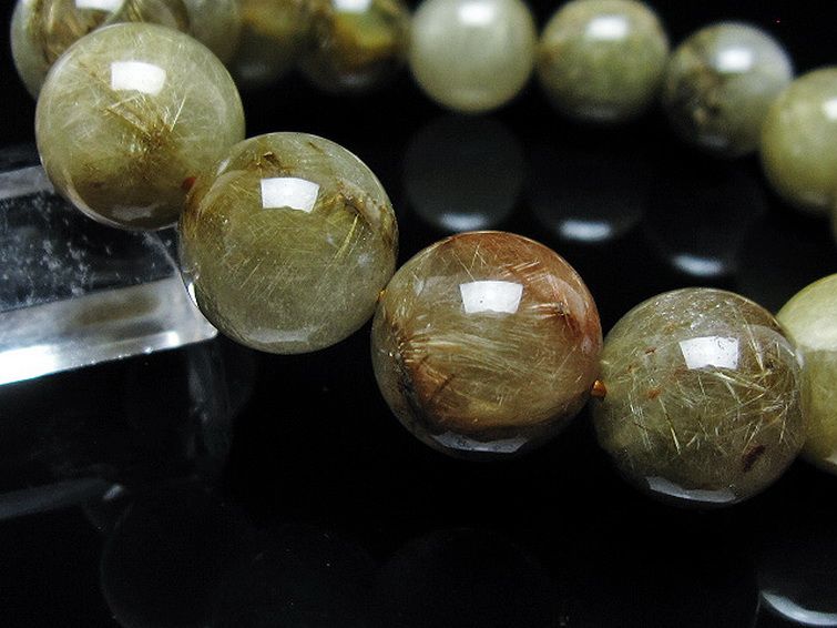 放射金針ルチル水晶 ブレスレット 16mm [t38-1395] 3枚目
