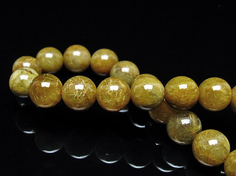 放射金針ルチル水晶 ブレスレット 8mm [t38-1421] 2枚目