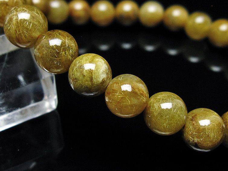 放射金針ルチル水晶 ブレスレット 8mm [t38-1421] 3枚目