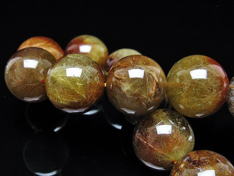放射金針ルチル水晶 ブレスレット 17mm [t38-1428] 2枚目