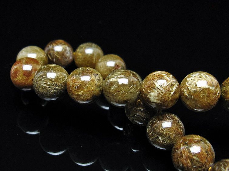 放射金針ルチル水晶 ブレスレット 10mm [t38-1446] 2枚目