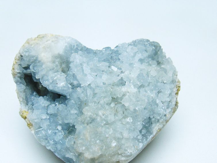 セレスタイト 天青石 ハートシェイプ 原石[T385-14689] 2枚目