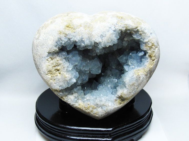 9.9Kg セレスタイト 天青石 ハートシェイプ 原石[T385-14869] 1枚目