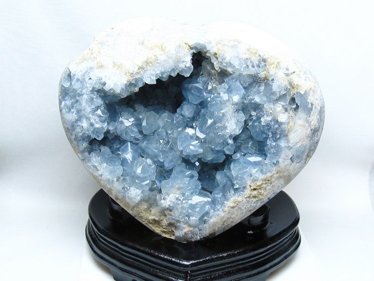 9.6Kg セレスタイト 天青石 ハートシェイプ 原石[T385-14870] 1枚目