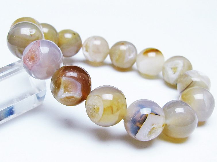 アゲート笑口 ブレスレット 14mm [T39-3212] 1枚目