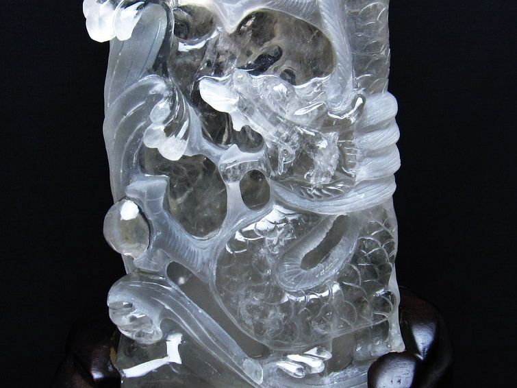 4.2Kg ヒマラヤ水晶ルチルクォーツ（金針ルチル水晶） 手彫り 龍[T42-443] 2枚目