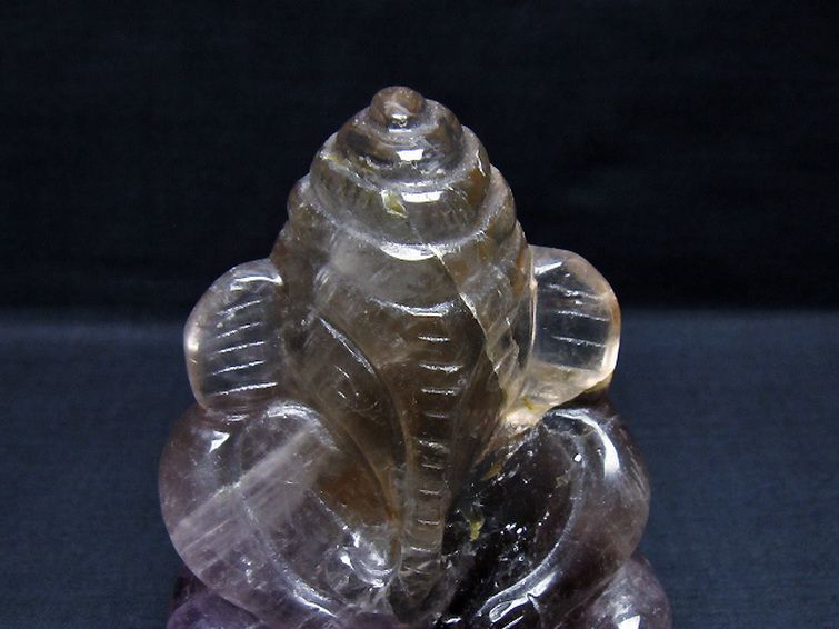 アメジスト ガネーシャ 彫刻品 置物 [t42-649] 2枚目