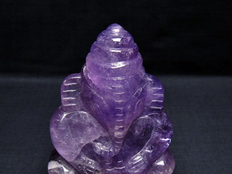 アメジスト ガネーシャ 彫刻品 置物[T42-653] 2枚目