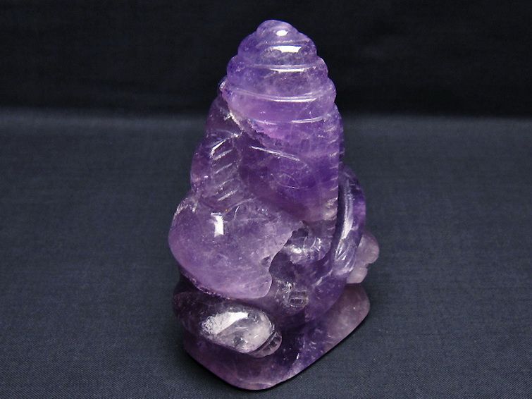 アメジスト ガネーシャ 彫刻品 置物[T42-653] 3枚目