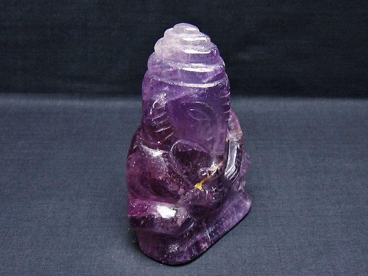 アメジスト ガネーシャ 彫刻品 置物 [t42-654] 3枚目