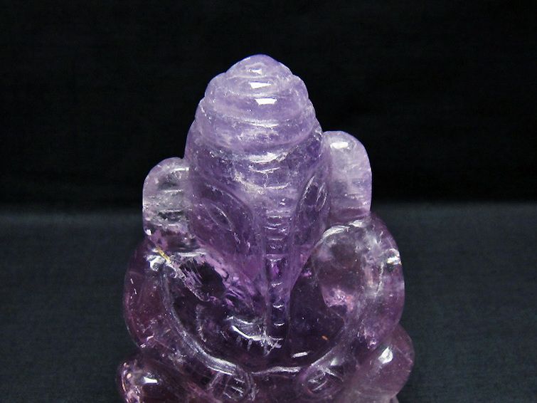 アメジスト ガネーシャ 彫刻品 置物 [t42-667] 2枚目