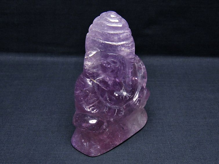 アメジスト ガネーシャ 彫刻品 置物 [t42-667] 3枚目