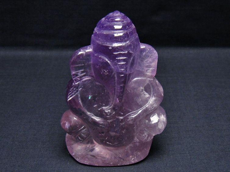 アメジスト ガネーシャ 彫刻品 置物 [t42-673] 1枚目