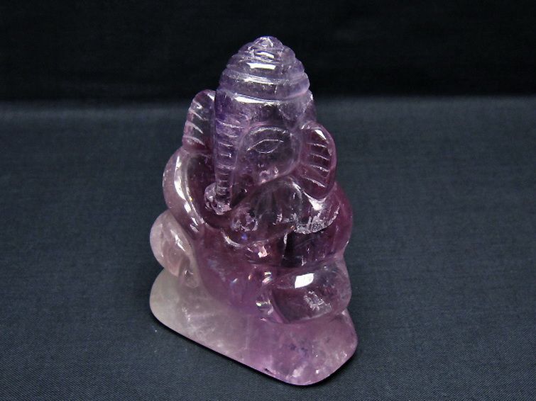 アメジスト ガネーシャ 彫刻品 置物 [t42-674] 3枚目