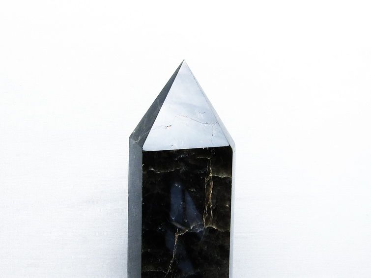 2.1Kg モリオン 純天然 黒水晶 六角柱[T43-7657] 2枚目