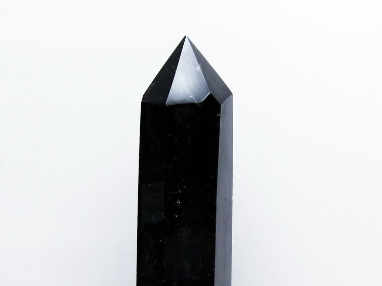 1.1Kg モリオン 純天然 黒水晶 六角柱[T43-7921] 3枚目