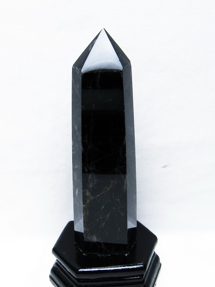 モリオン 純天然 黒水晶 六角柱[T43-8175] 1枚目