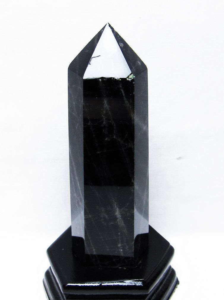 モリオン 純天然 黒水晶 六角柱[T43-8183] 1枚目