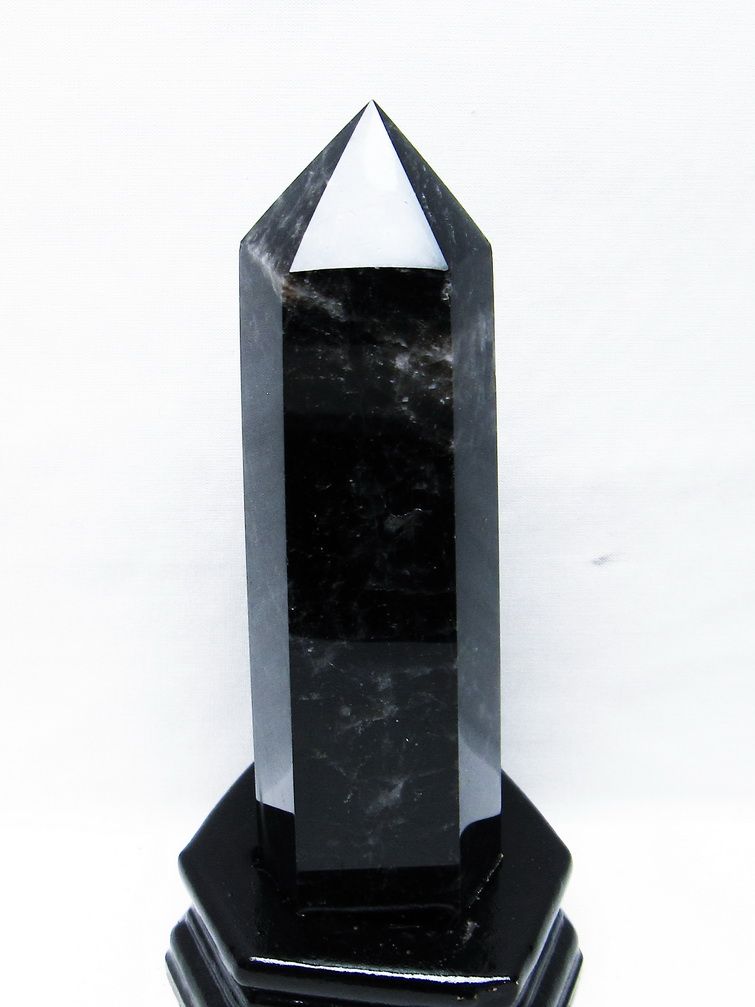 モリオン 純天然 黒水晶 六角柱[T43-8184] 1枚目