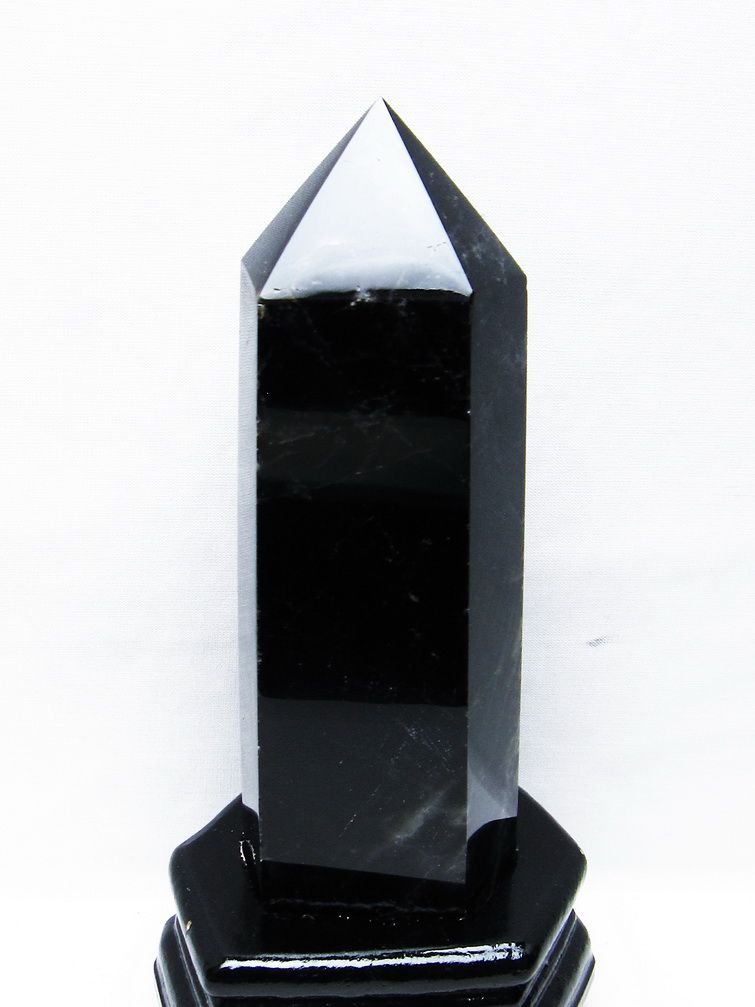 モリオン 純天然 黒水晶 六角柱[T43-8185] 1枚目