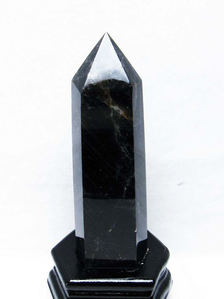 モリオン 純天然 黒水晶 六角柱[T43-8186] 1枚目