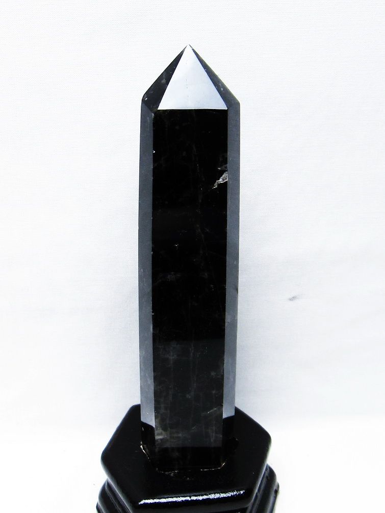 モリオン 純天然 黒水晶 六角柱[t43-8189]