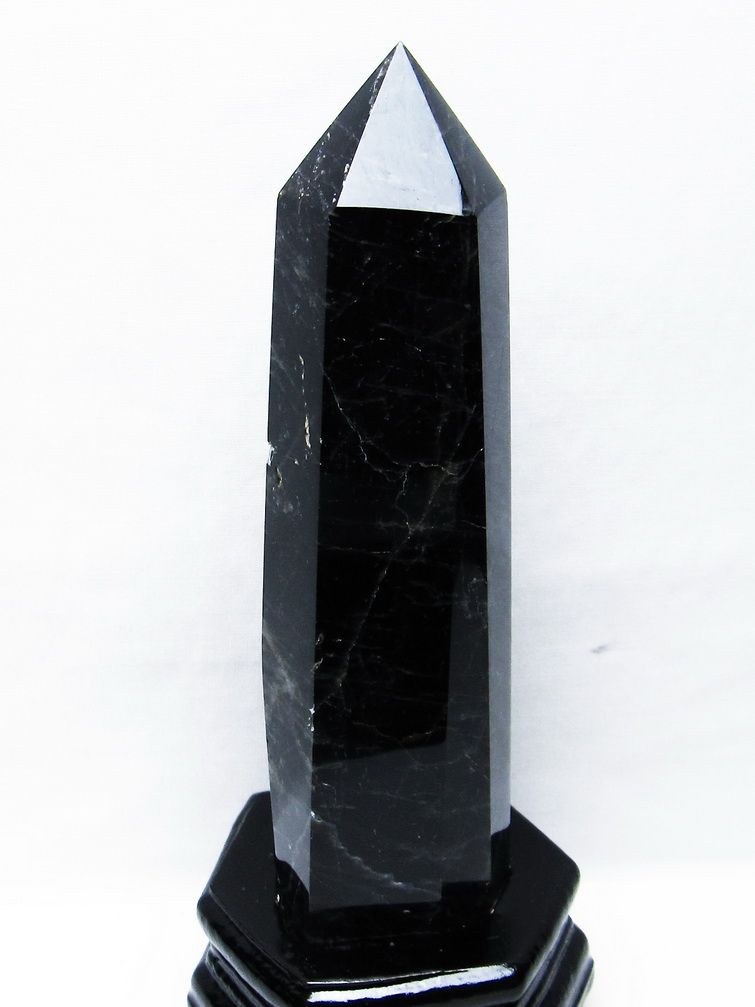 モリオン 純天然 黒水晶 六角柱[T43-8191] 1枚目