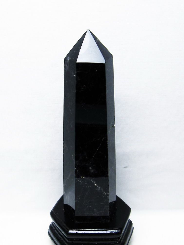 1.2Kg モリオン 純天然 黒水晶 六角柱[T43-8198] 1枚目