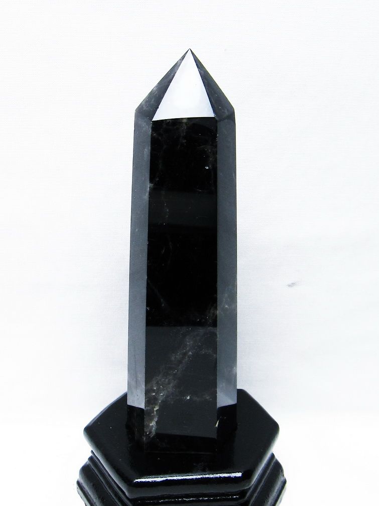 モリオン 純天然 黒水晶 六角柱[T43-8203] 1枚目