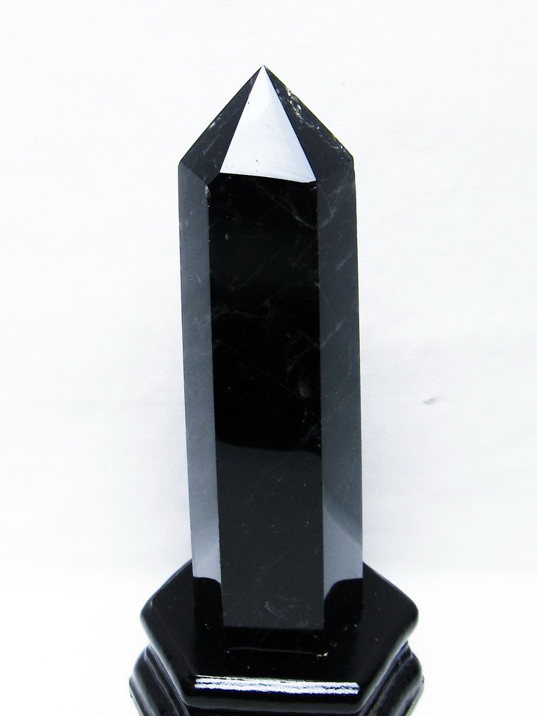 モリオン 純天然 黒水晶 六角柱[T43-8204] 1枚目