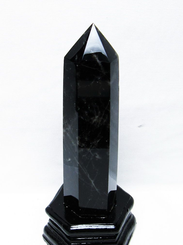 モリオン 純天然 黒水晶 六角柱[T43-8205] 1枚目