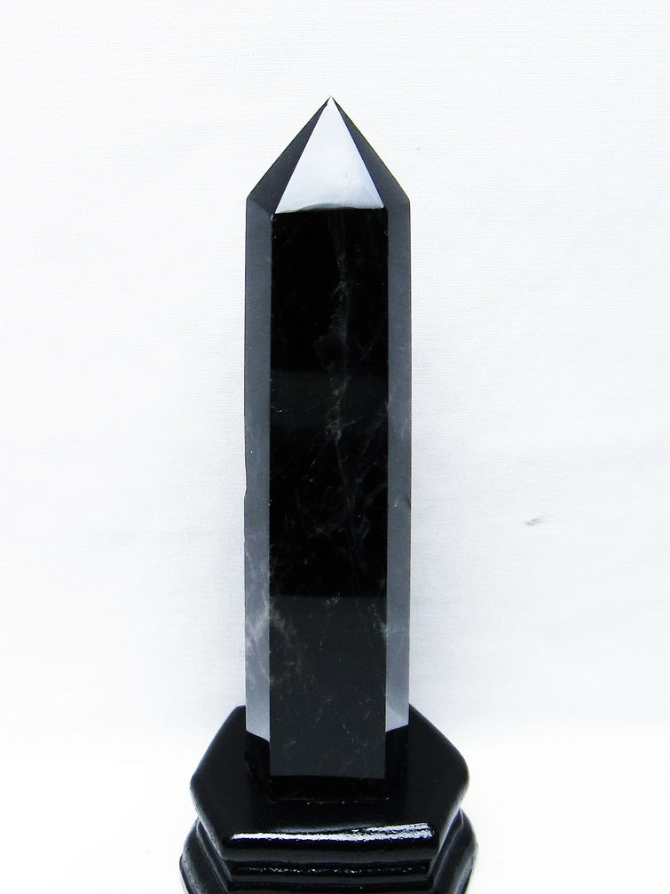 モリオン 純天然 黒水晶 六角柱 [t43-8208] 1枚目