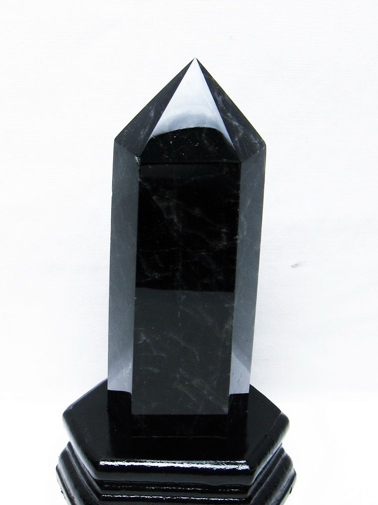 モリオン 純天然 黒水晶 六角柱[T43-8209] 1枚目