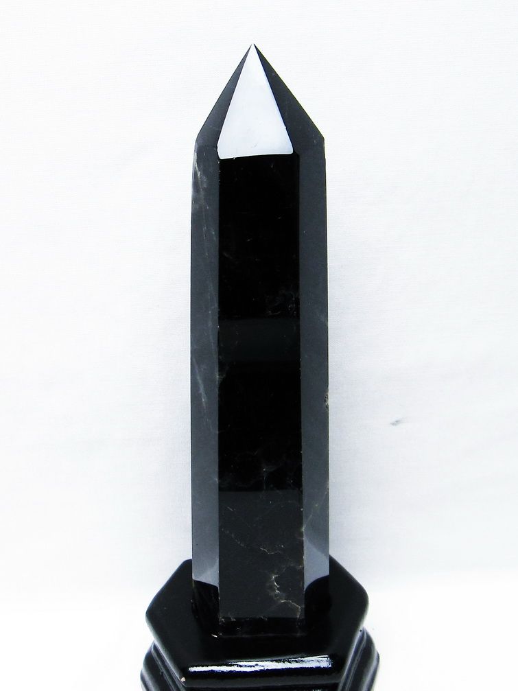 モリオン 純天然 黒水晶 六角柱[T43-8215] 1枚目