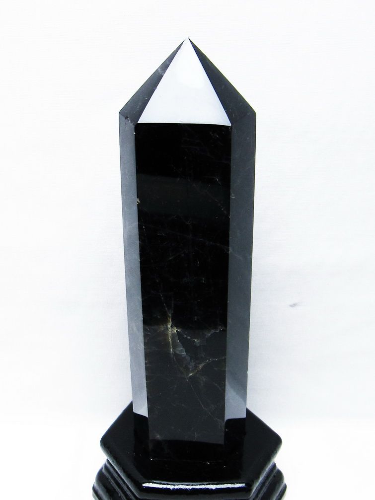 モリオン 純天然 黒水晶 六角柱[T43-8216] 1枚目