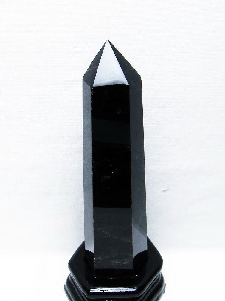 モリオン 純天然 黒水晶 六角柱[T43-8217] 1枚目