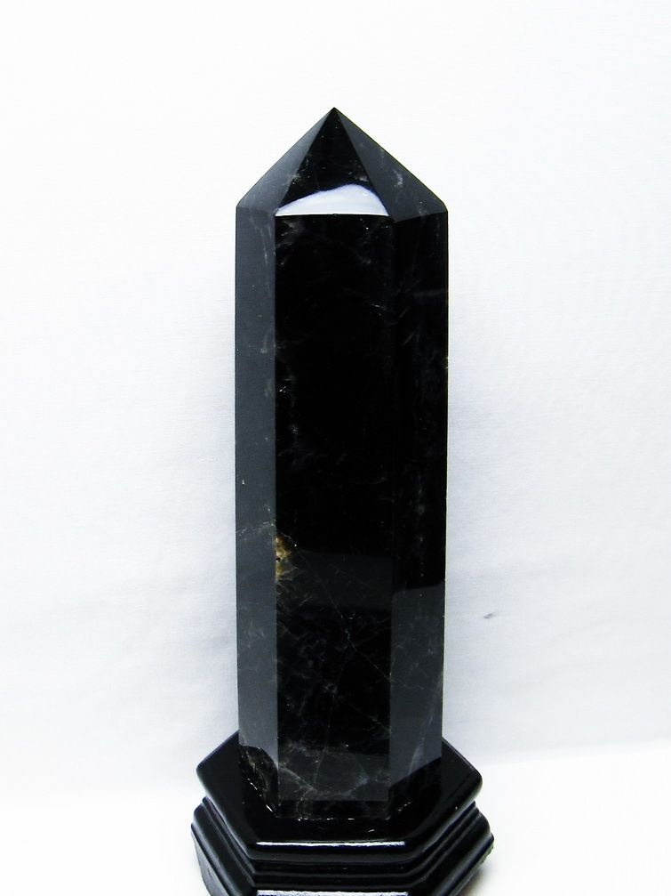 2.2Kg モリオン 純天然 黒水晶 六角柱[T43-8227] 1枚目