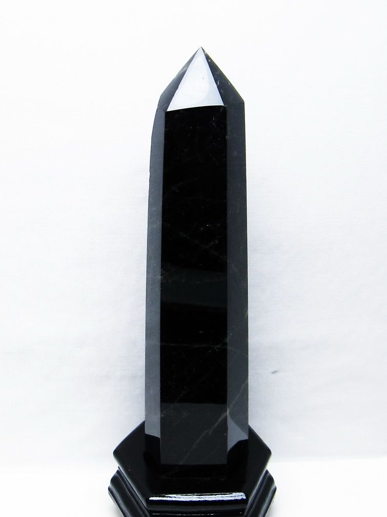 1.3Kg モリオン 純天然 黒水晶 六角柱[T43-8229] 1枚目