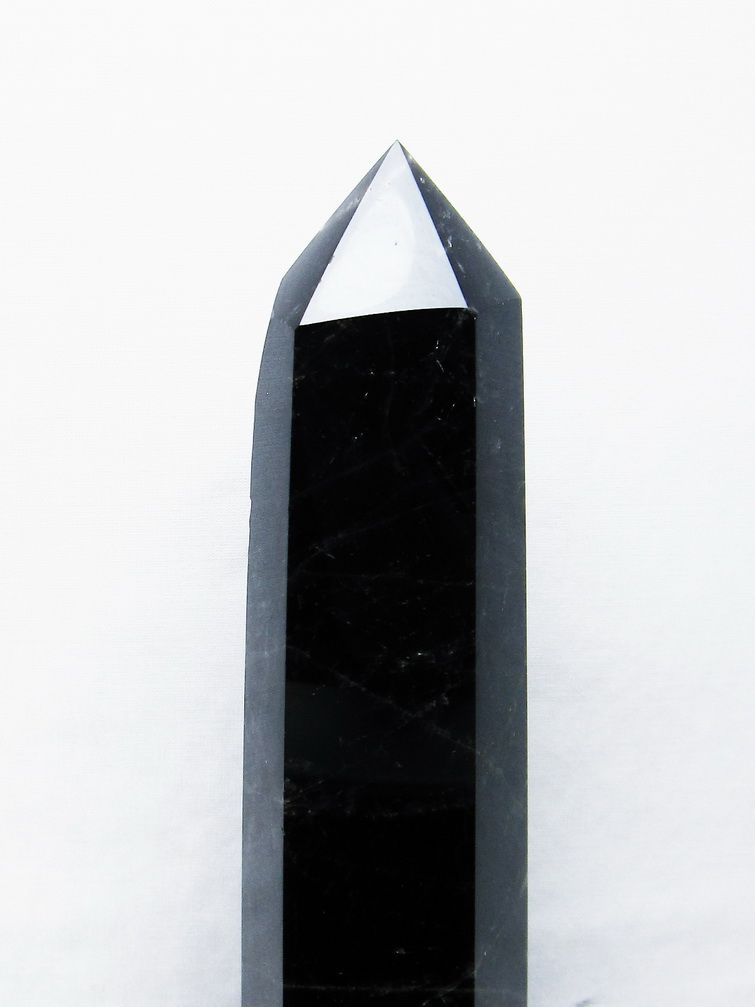 1.3Kg モリオン 純天然 黒水晶 六角柱[T43-8229] 2枚目