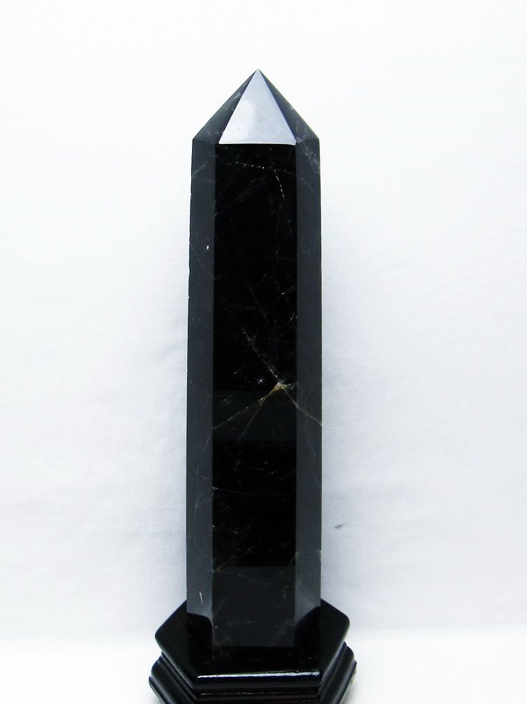 1.7Kg モリオン 純天然 黒水晶 六角柱[T43-8234] 1枚目