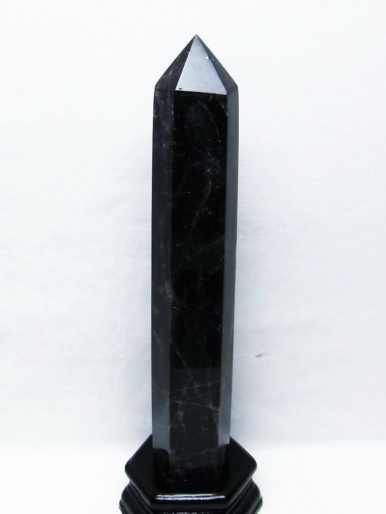 モリオン 純天然 黒水晶 六角柱[T43-8238] 1枚目