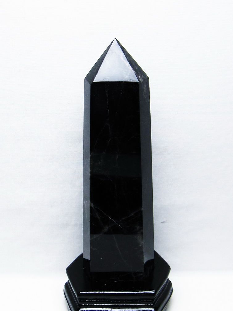 1.6Kg モリオン 純天然 黒水晶 六角柱[T43-8239] 1枚目
