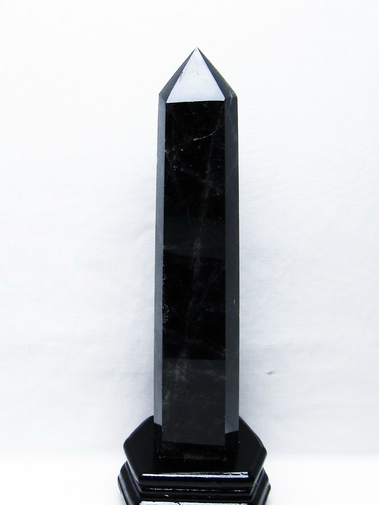 1Kg モリオン 純天然 黒水晶 六角柱[T43-8243] 1枚目