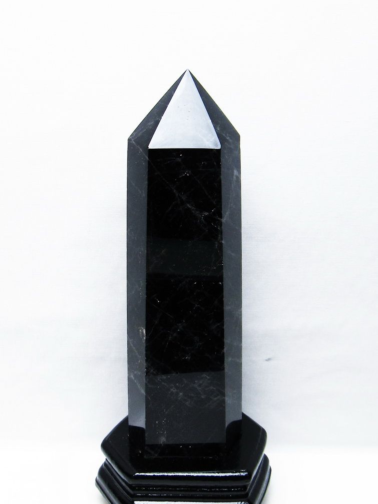 1.5Kg モリオン 純天然 黒水晶 六角柱[T43-8247] 1枚目