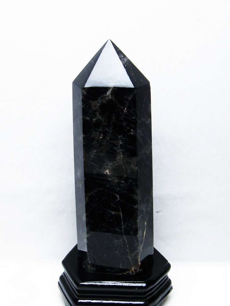 1.9Kg モリオン 純天然 黒水晶 六角柱[T43-8249] 1枚目