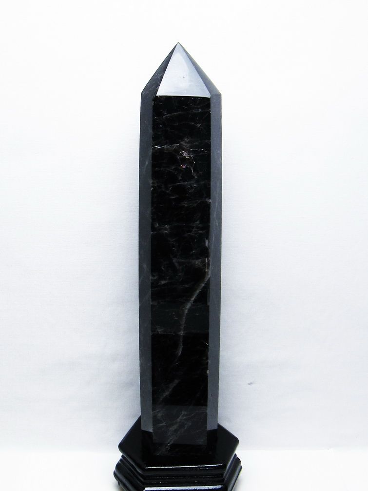 2.4Kg モリオン 純天然 黒水晶 六角柱[T43-8284] 1枚目