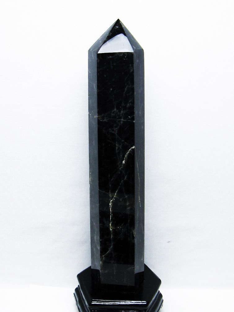 2.2Kg モリオン 純天然 黒水晶 六角柱[T43-8286] 1枚目
