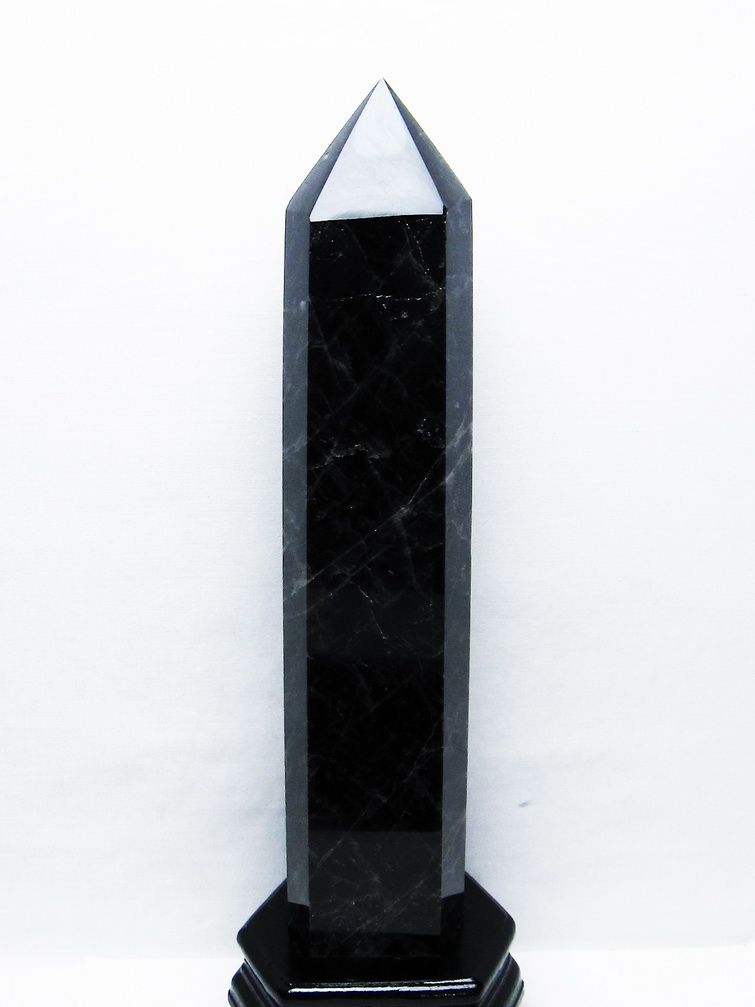 2.2Kg モリオン 純天然 黒水晶 六角柱[T43-8287] 1枚目