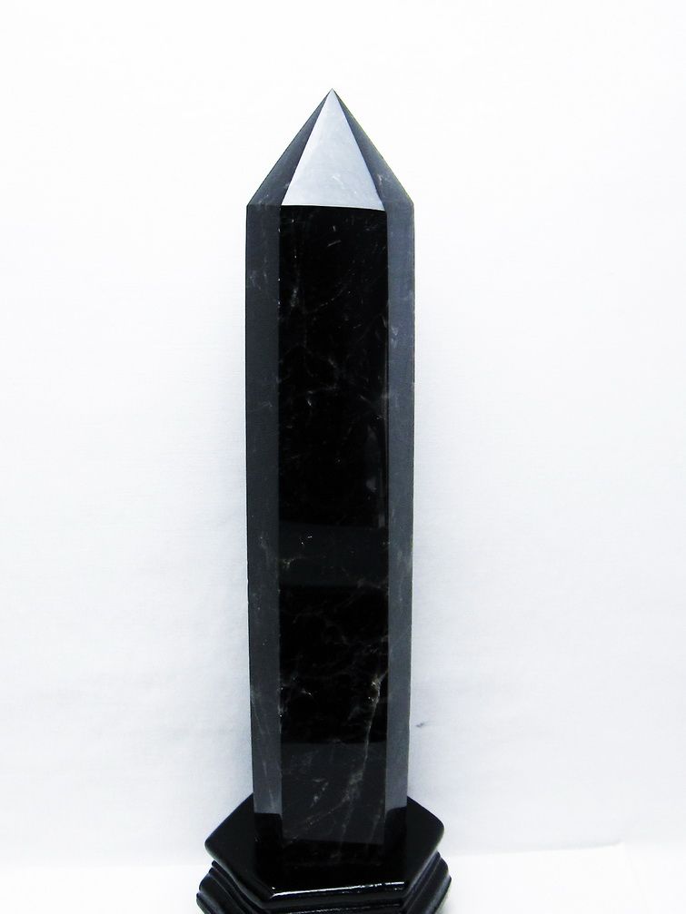 2.2Kg モリオン 純天然 黒水晶 六角柱[T43-8288] 1枚目