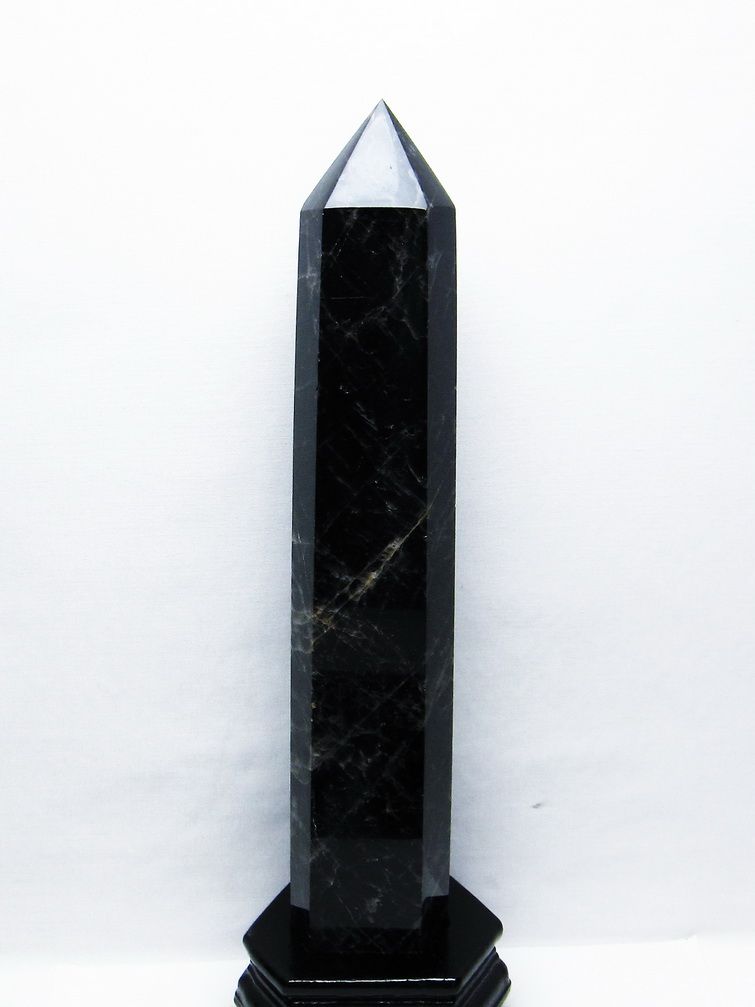 2.1Kg モリオン 純天然 黒水晶 六角柱[T43-8294] 1枚目